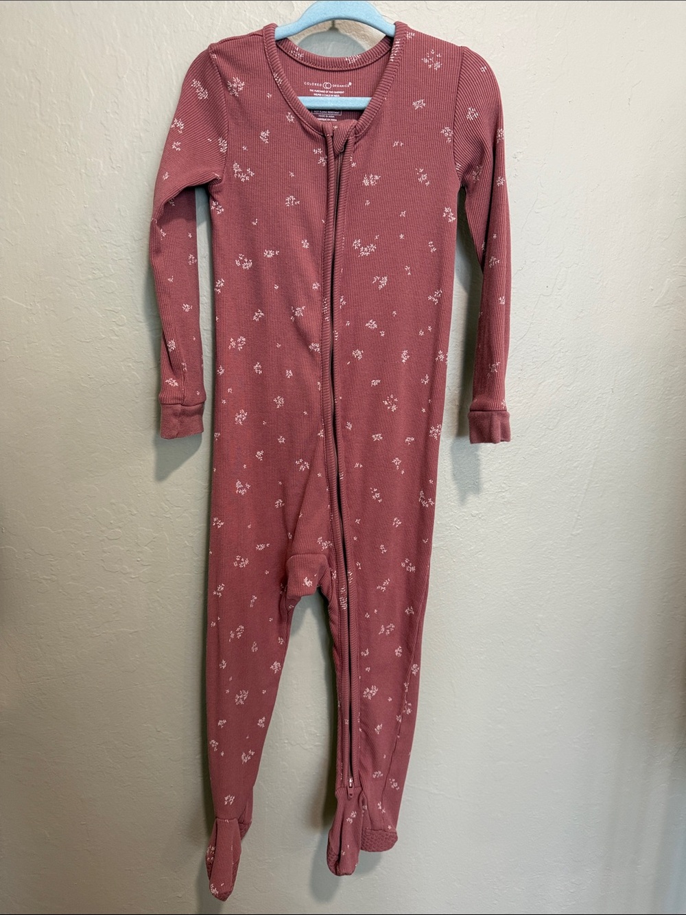 Colored Organics Zip Footed Onesie - Size 12-18M